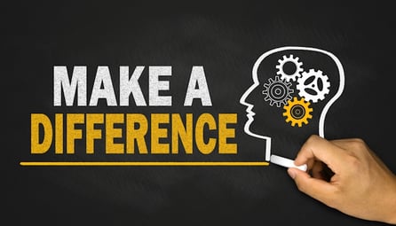 make a difference concept on blackboard