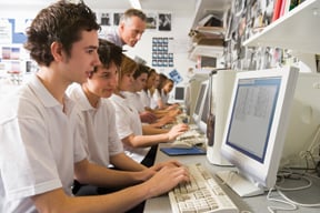 Students with computers