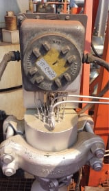 Figure 5. The enclosure at the end of the thermowell contains transmitters that send sensor data to the control system or a terminal block assembly that sends sensor data via thermocouple cables to the control system.